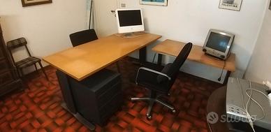 Scrivania ufficio 180x80cm legno e acciaio grigio