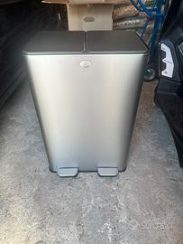 Pattumiera 2 x 30 in acciaio con carboni attivi