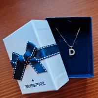 Collana in argento con lettera D
