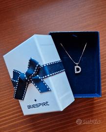 Collana in argento con lettera D