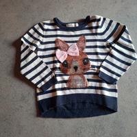 Maglia cotone a righe con stampa glitter H&M 92 cm