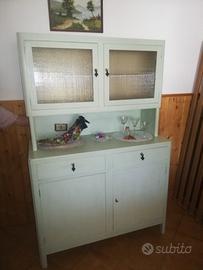 Credenzina vetrina 2 ante blu acqua