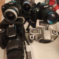 Cinque macchine analogiche  Canon Nikon Olympus