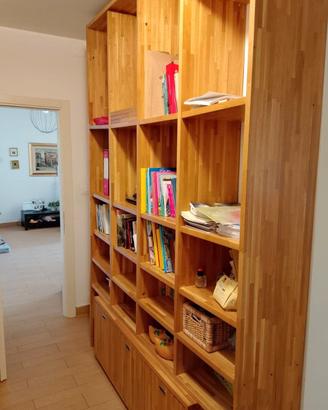 Mobile libreria modulare in legno di rovere 