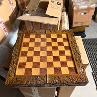 scacchiera in legno per gioco scacchi