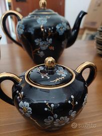 Servizio vintage terracotta fiorentina blu smaltat