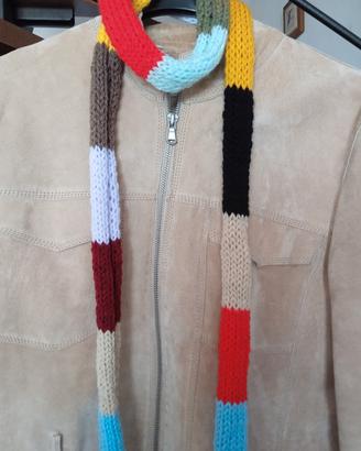 Sciarpa skinny multicolor fatta a mano