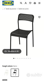 4 sedie adde Ikea pari al nuovo 