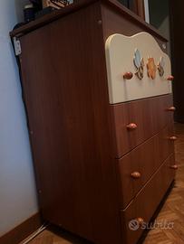 Cassettiera/fasciatoio in ciliegio