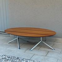 Tavolino ellittico legno + metallo (120x70)