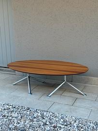Tavolino ellittico legno + metallo (120x70)