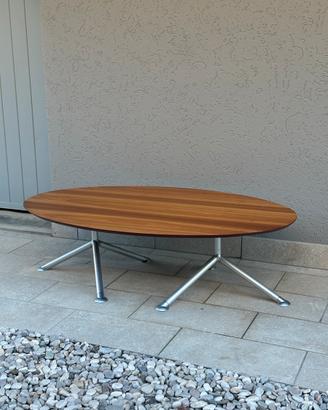 Tavolino ellittico legno + metallo (120x70)