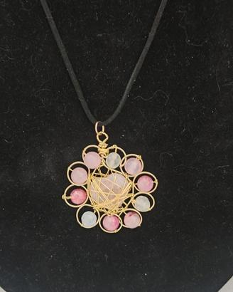 collana con pendente giada persiana,agata cuire