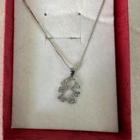 Collana con ciondolo argento e zirconi