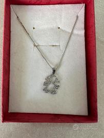 Collana con ciondolo argento e zirconi