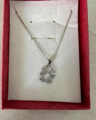Collana con ciondolo argento e zirconi