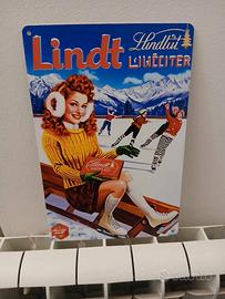 Targa alluminio LINDT cioccolato swiss retrò