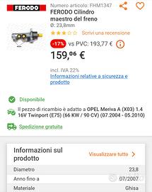 Pompa freno nuova OPEL