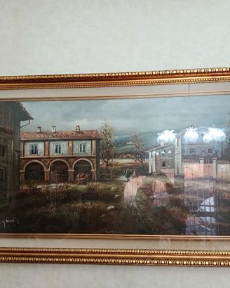 quadro con paesaggio di campagna 