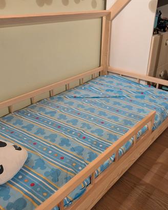 Letto casetta legno 160x80 (materasso incluso)