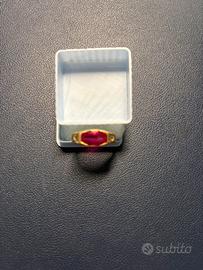 Anello da uomo oro 18k rubino e rose diamante