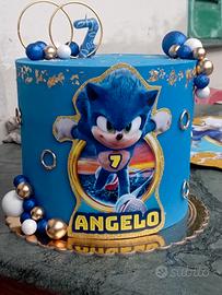 torta finta tema Sonic 