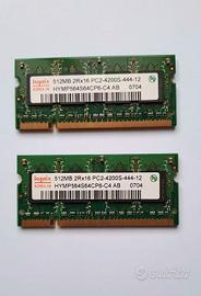 RAM 2x 512 MB DDR2 533 MHz