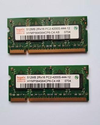 RAM 2x 512 MB DDR2 533 MHz