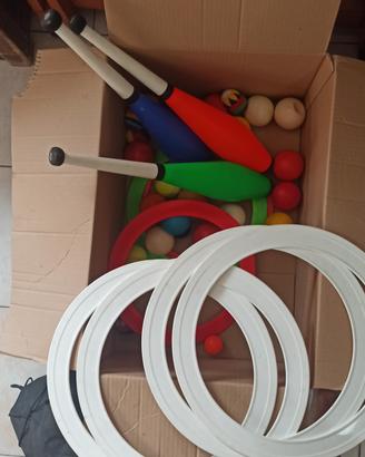 palline clave e cerchi da giocoleria