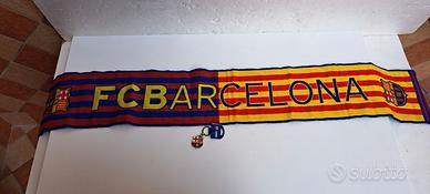 Fc Barcellona Sciarpa Originale + Portachiavi Uffi