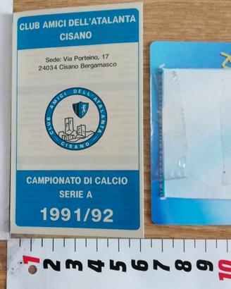 Calendario Atalanta Club Cisano, Serie A 1991/92