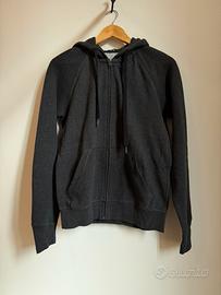 Felpa zip con cappuccio grigia taglia M