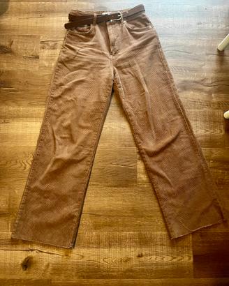 Pantaloni vintage a vita alta in velluto a coste