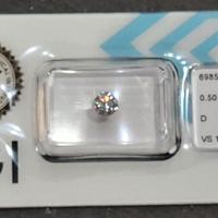 0.50 D VS1 3EX S Diamante NATURALE Certificato IGI