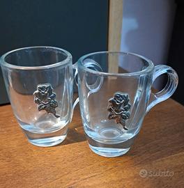 Tazzine (2pz) vetro c/decoro Argento 925