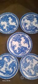 Lotto 5 Piattini Vintage Porcellana Giapponese