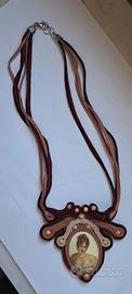 Collana Soutache Artigianale con Cammeo