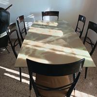 tavolo classico anni 60 con sei sedie 