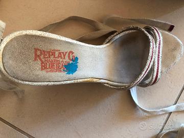 Sandali in sughero e tomaia in pelle Replay