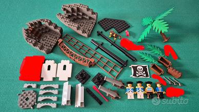 Lotto Lego Pirati Scafo Ponte Minifigure Armi