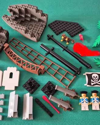 Lotto Lego Pirati Scafo Ponte Minifigure Armi