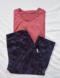 Set leggings corti + t-shirt sportiva donna Tg M