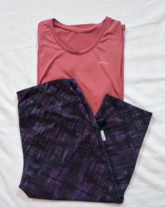 Set leggings corti + t-shirt sportiva donna Tg M