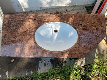 lavello bagno in marmo rosso 