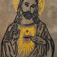 Incisione su marmo - immagine sacra del Cristo