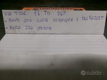 Pompa olio volkswagen t roc 1.6 tdi dgt