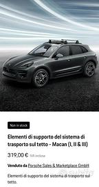 Barre originali Porsche da tetto