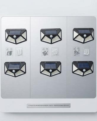 SET 6 FARETTI LED SOLARI CON SENSORE 