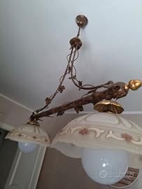 lampadario ferro battuto