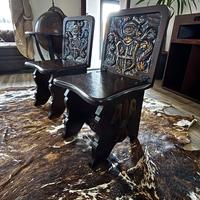 Coppia sedute neogotiche primi ’900